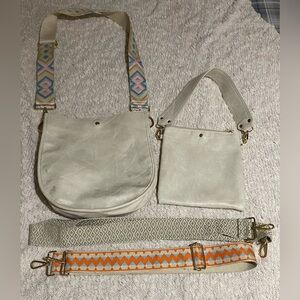 Ah Dorned Cream Shoulder Bag, Crossbody Bag & 2 Additional Straps
